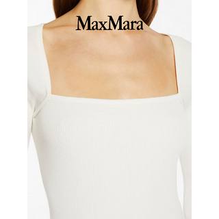 MaxMara 2024春夏女装方领修身长袖毛衣6361114106 象牙白 2XL