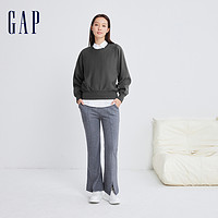 Gap 盖璞 女装早春LOGO宽松廓形长袖T恤百搭打底休闲高级圆领上衣836112