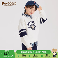 PawinPaw卡通小熊童装2024年春季男童长裤儿童运动裤休闲裤 藏青色/59 110