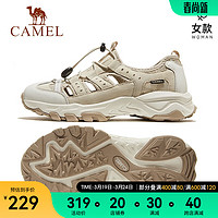 CAMEL 骆驼 2023新款透气网面鞋凉鞋耐磨运动休闲女鞋 F23M342011，米色 39