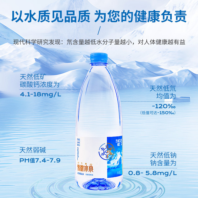 阿尔泰山雪都冰泉 1L天然低氘冰川水泡茶水高端非矿泉水整箱饮用水