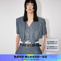 RE'VAN芮范2024夏季设计师款辣妹小马甲截短式西装RM30101329 灰色 XS/34