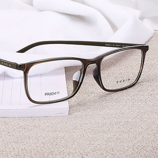 派丽蒙（PARIM）商务超轻眼镜架男 方形框架散光配镜通勤休闲PR82411B2黑白