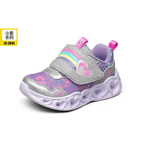 SKECHERS 斯凯奇 心形闪灯新款女童鞋魔术贴闪灯运动鞋休闲鞋302660N