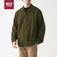 無印良品 MUJI（無印良品 ）男女通用法兰绒开领衬衫无性别 男款女款ACA71A1A卡其绿 XXS-XS
