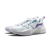 LI-NING 李宁 篮球鞋轻速1.5低帮男鞋新款支撑稳定透气清凉运动鞋子 标准白 41.5