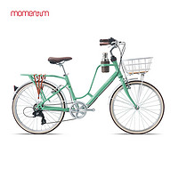 momentum 莫曼顿 Latte拿铁7速休闲通勤女复古运动咖啡铝合金自行车 冰薄荷 24×16  适合身高150-160cm