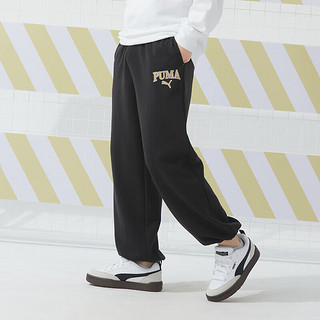 彪马（PUMA）裤子男女同款 24春季运动裤训练裤休闲抽绳长裤 682928-01/束脚弹力/针织/黑色 M(175/74A)