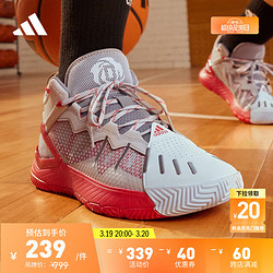 adidas 阿迪达斯 罗斯SOC签名版中帮专业篮球运动鞋男子阿迪达斯官方 灰/白/红 46.5(290mm)