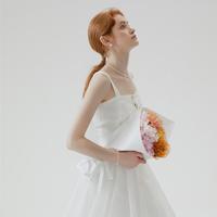 sincethen奶油仲夏法式修身吊带背心上衣复古交叉绑带胸衣女夏季