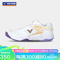 VICTOR 威克多 羽毛球鞋 透气U3.0宽楦稳定类羽球鞋P9200推广版 P9200TD P9200TD AJ（白/自由紫） 41码=265mm