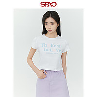 SPAO 女士夏季字母印花短袖短款圆领T恤衫SPRPD23S21