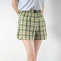 小护士 女士阿罗短裤平角睡裤宽松时尚多色可选ALK010 绿黄格 160