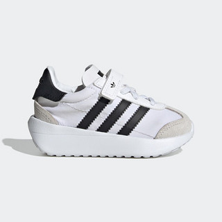 adidas COUNTRY XLG经典魔术贴学步鞋小白鞋男婴童阿迪达斯三叶草 白/浅灰/黑 23码