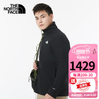 The North Face北面软壳衣男春季户外休闲运动服防风保暖透气防泼水立领外套 83TEJK3/黑色/立领夹克 XL/180