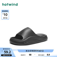 热风 hotwind热风 hotwind2024年夏季男士时尚休闲百搭洗澡拖鞋踩屎感 01黑色 39-40 适用39—40的脚