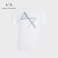 阿玛尼 EMPORIO ARMANIARMANI EXCHANGE24春季AX男装网格LOGO短袖圆领T恤 1100白色