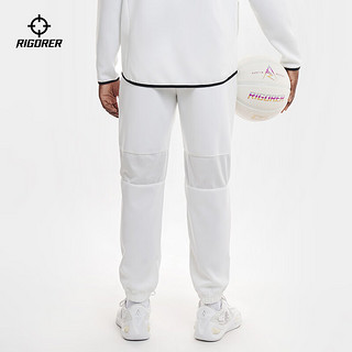 准者运动套装男子2024年春季男士针织休闲套装宽松外套 纯正白-长裤 5XL/200
