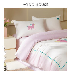 MIDO HOUSE 铭都床上四件套粉红小马 1.5/1.8m床单款四件套