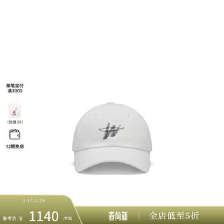 WE11DONE【明星同款】中性男女同款经典WD字母logo印花棒球帽子 白色 OS