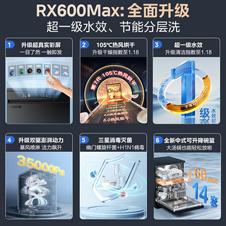 美的（Midea）【套装】镁棒60升电热水器一级能效JE5+14套嵌入式洗碗机升级105℃热风烘干RX600Max