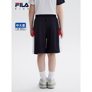 FILA【旋冰科技】斐乐童装儿童五分裤2024夏季中大童男童短裤 RD宝蓝-NV 170