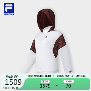 FILA 斐乐 女士梭织外套2024夏网球运动宽松拼色连帽外套 170/88A/L