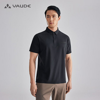 巍德（VAUDE）透气速干POLO衫男商务休闲短袖户外弹力上衣通勤户外舒适 VAUDE黑 S