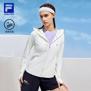 FILA 斐乐拿铁女孩外套2024夏季运动冰丝凉感上衣 星光白-WT 155/76A/XS