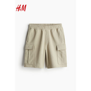 H&M男装2024夏季宽松版型工装短卫裤1214630 米色 180/106A