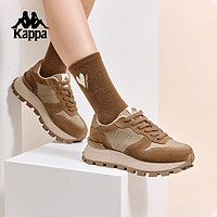 卡帕（Kappa）加绒保暖老爹鞋女冬季厚底增高棉鞋 50CJ1雄鹿棕 38 50CJ1雄鹿棕(加绒款)