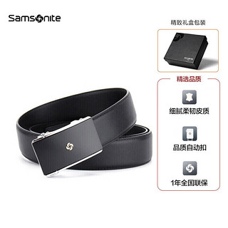 Samsonite 新秀丽 AAMIR系列 男士牛皮自动扣腰带 TK2*09002 黑色 120