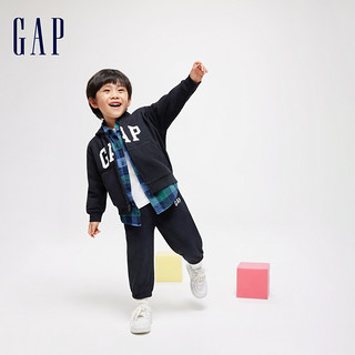 Gap 盖璞 男女幼童大童2024LOGO经典连帽卫衣大小童同款儿童装针织外套