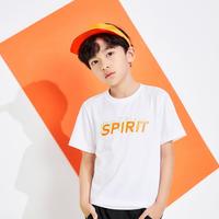 夏季儿童短袖T恤运动童装男大童打底衫字母撞色清爽