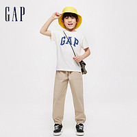 Gap 盖璞 男女童2024春季新款LOGO撞色纯棉圆领短袖T恤儿童装上衣890880