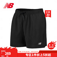 NEW BALANCE运动裤24男款舒适简约百搭系带跑步梭织短裤 BK MS41230 L