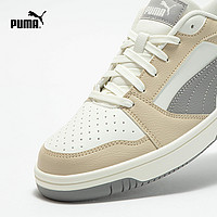 PUMA 彪马 男女同款复古休闲板鞋 REBOUND V6 392328 浅灰色-白-沉灰色-白色-10 37.5