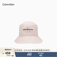 卡尔文·克莱恩 Calvin Klein Jeans24春夏女士刺绣字母休闲纯棉渔夫帽DX0231 665-藕荷粉 M