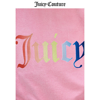 Juicy Couture 橘滋 彩色渐变Logo毛巾布美式休闲运动显瘦女式外套 粉红 S