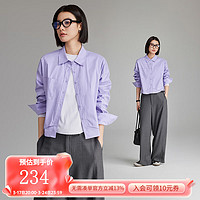 雲上生活「紫罗兰衬衫」假两件短款衬衫2024春季上衣女C9148X 紫色 M