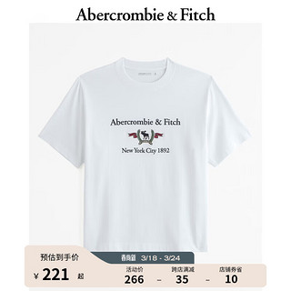 Abercrombie & Fitch 男装女装装 24春夏小麋鹿舒适圆领T恤 358443-1 白色 L (180/108A)