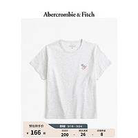 Abercrombie & Fitch 女装 24春夏小麋鹿修身圆领纯色短袖T恤 358162-1 浅灰色 M (165/96A)