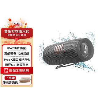 JBL 杰宝 FLIP6 音乐万花筒六代 便携蓝牙音箱 防水防尘 赛道扬声器 独立高音单元 FLIP6 烟空灰