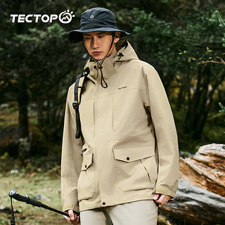 探拓（TECTOP）冲锋衣防寒防风户外登山滑雪服2412167CF沙卡其M