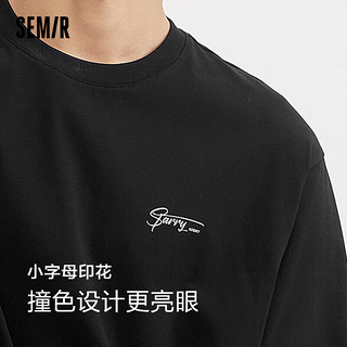 森马（Semir）短袖T恤男凉感抗菌2024夏字母印花上衣简约百搭休闲109324100147 XXXL 黑色90001