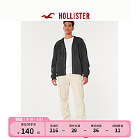 HOLLISTER美式百搭宽松抓绒运动卫衣开衫 男装女装 344077-1 黑色 L (180/108A)