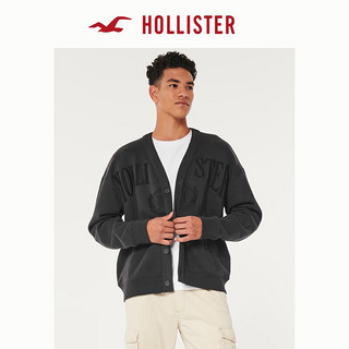 HOLLISTER美式百搭宽松抓绒运动卫衣开衫 男装女装 344077-1 黑色 L (180/108A)