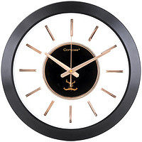 Compas 康巴丝 钟表挂钟客厅北欧轻奢家用时尚挂表现代创意简约装饰挂墙个性时钟 51161黑色40CM