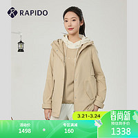 Rapido雳霹道2024年女士O系列三层贴夹克休闲连帽夹克外套CP4Z39O38 米色 160/84A