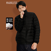 MARKLESS羽绒服男23年冬季90鹅绒保暖外套男士轻薄上衣 YRB3305M 黑色 L